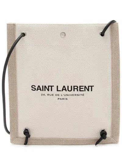 Saint Laurent Brown Canvas Rive Gauche Backpack (authentic Pre-loved) In Neutral