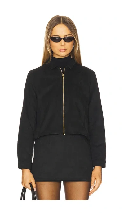 Sndys Jacqui Faux Suede Jacket In Black