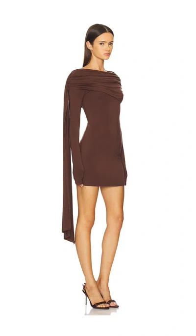 All The Ways Beatriz Drape Mini Dress In Brown