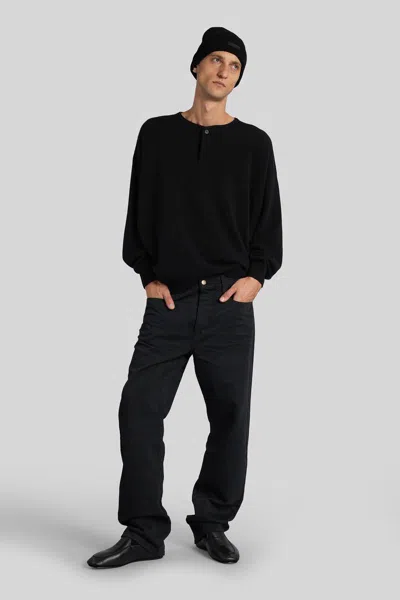 Fear Of God Black Straight 5 Pocket Jeans In Black