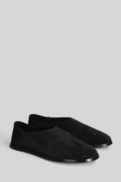 Fear Of God Suede Slip On Flat Sole Loafers In Black