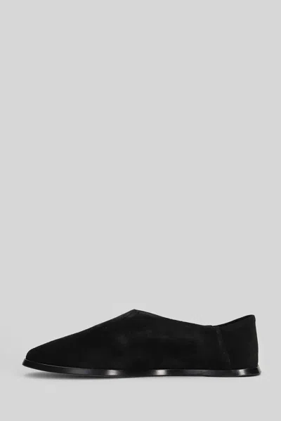 Fear Of God Suede Slip On Flat Sole Loafers In Black