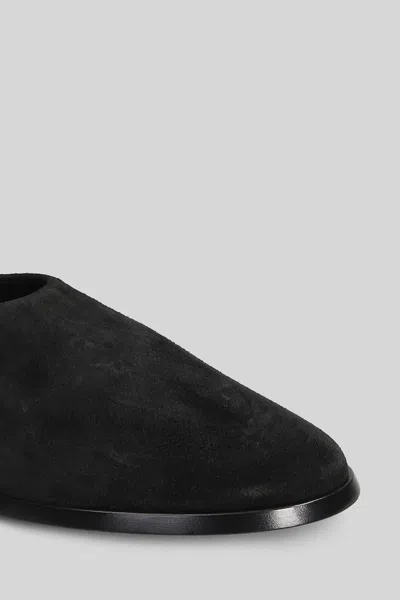 Fear Of God Suede Slip On Flat Sole Loafers In Black
