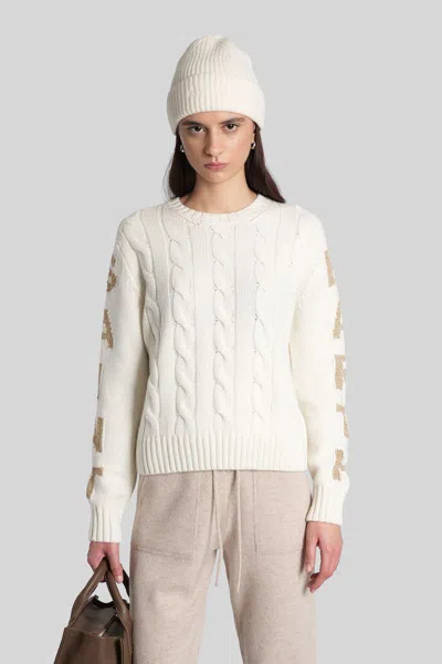 Mc2 Saint Barth Malmo Knitwear In Beige Wool In Animal Print