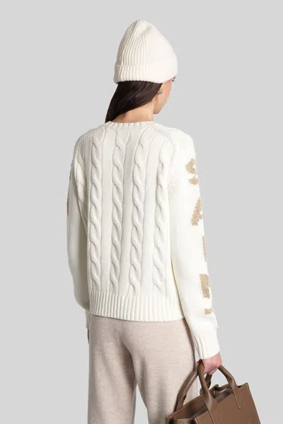 Mc2 Saint Barth Malmo Knitwear In Beige Wool In Animal Print