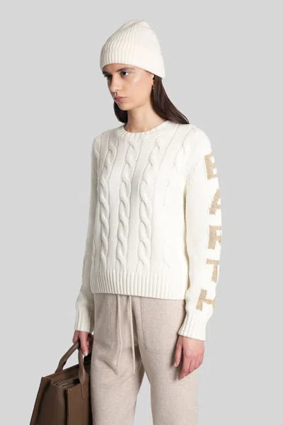 Mc2 Saint Barth Malmo Knitwear In Beige Wool In Animal Print