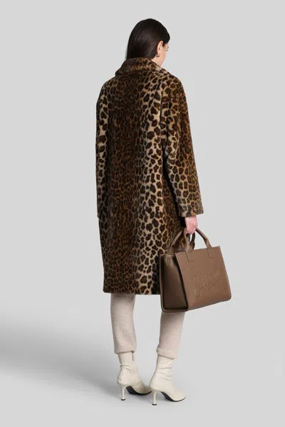 Mc2 Saint Barth Rouge Fur Coat In Animalier Polyester In Multi