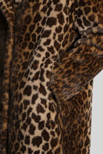 Mc2 Saint Barth Rouge Fur Coat In Animalier Polyester In Multi