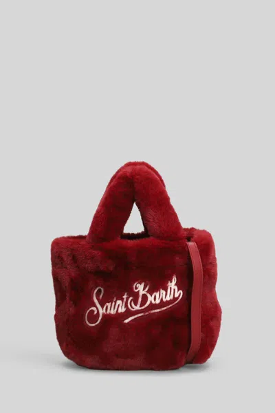 Mc2 Saint Barth Vanity Mini Soft Fur Tote In Red