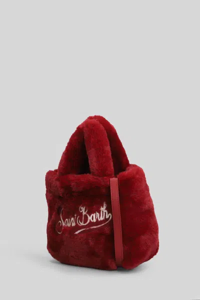 Mc2 Saint Barth Vanity Mini Soft Fur Tote In Red