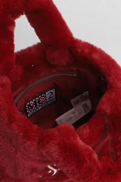 Mc2 Saint Barth Vanity Mini Soft Fur Tote In Red