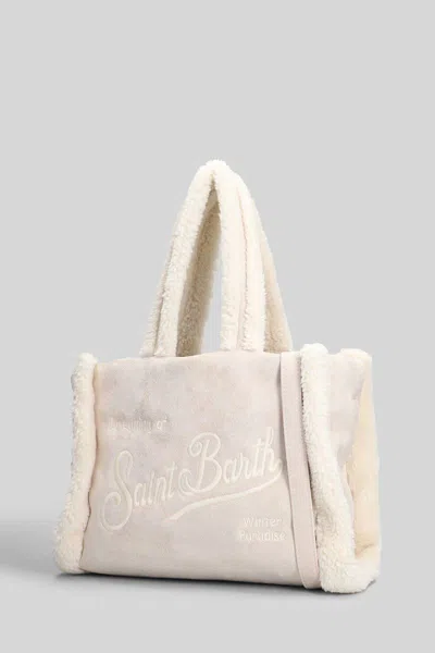 Mc2 Saint Barth Colette Shearling  Tote In White