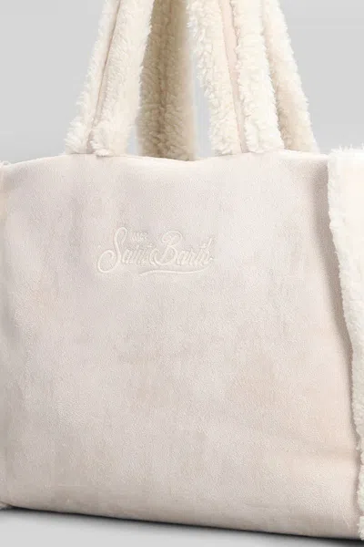 Mc2 Saint Barth Colette Shearling  Tote In White