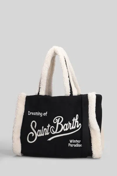 Mc2 Saint Barth Colette Shearling  Tote In Black