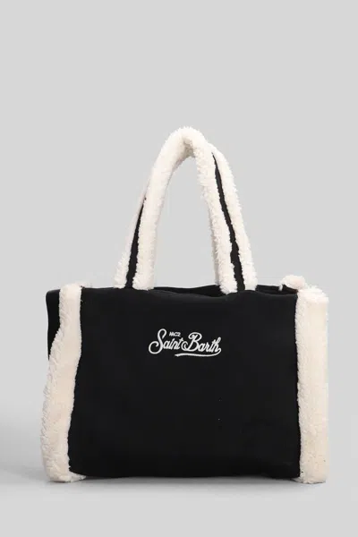 Mc2 Saint Barth Colette Shearling  Tote In Black