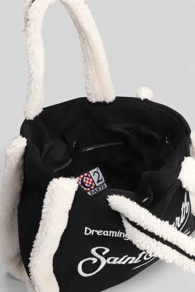 Mc2 Saint Barth Colette Shearling  Tote In Black