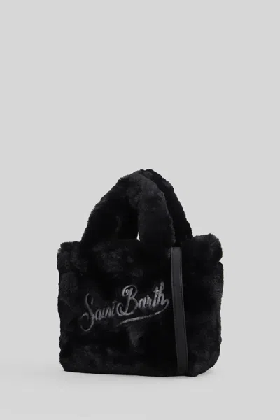 Mc2 Saint Barth Vanity Minisoft Fur  Tote In Black
