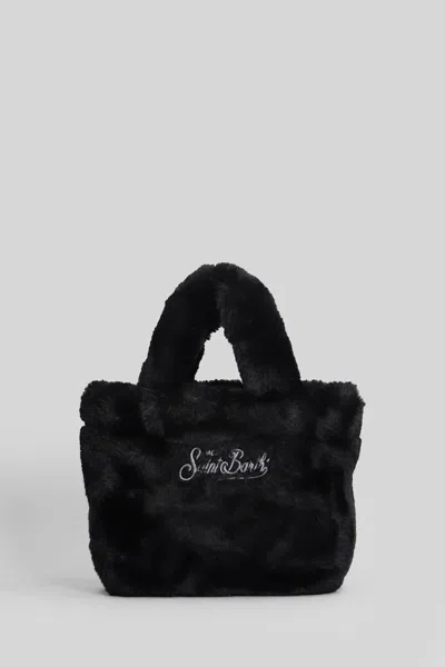 Mc2 Saint Barth Vanity Minisoft Fur  Tote In Black