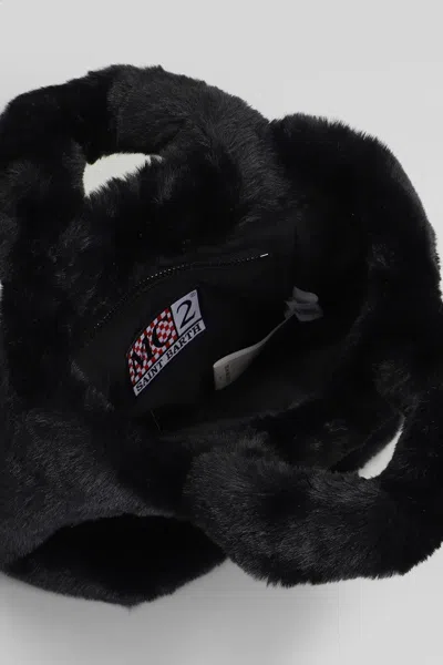 Mc2 Saint Barth Vanity Minisoft Fur  Tote In Black