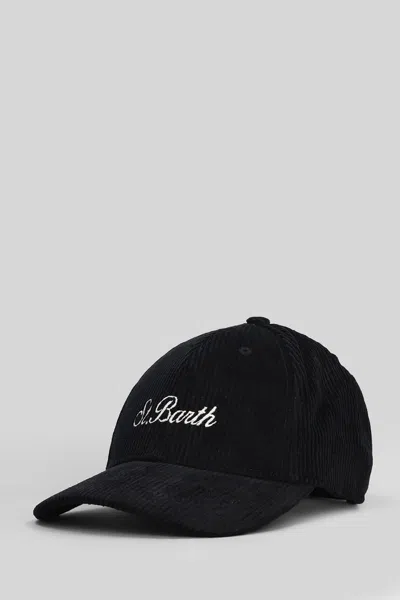 Mc2 Saint Barth Baseball Corduroy Hats In Black