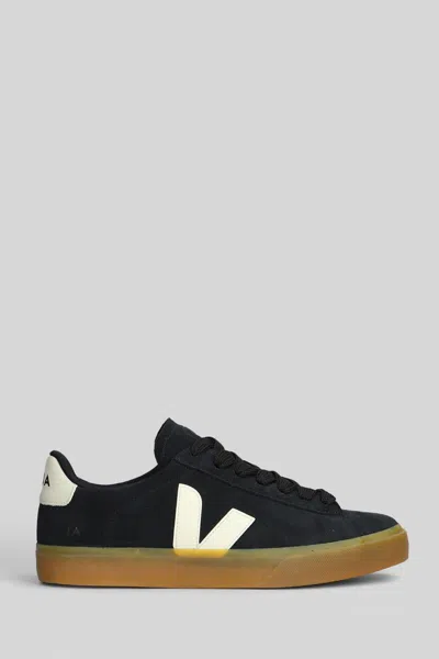 Veja Campo Sneakers In Black Suede In Black