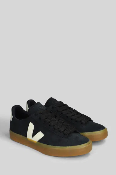 Veja Campo Sneakers In Black Suede In Black