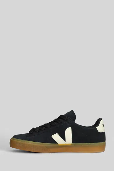 Veja Campo Sneakers In Black Suede In Black
