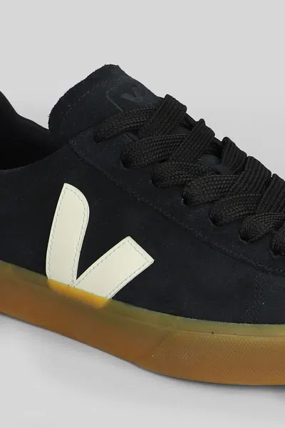 Veja Campo Sneakers In Black Suede In Black