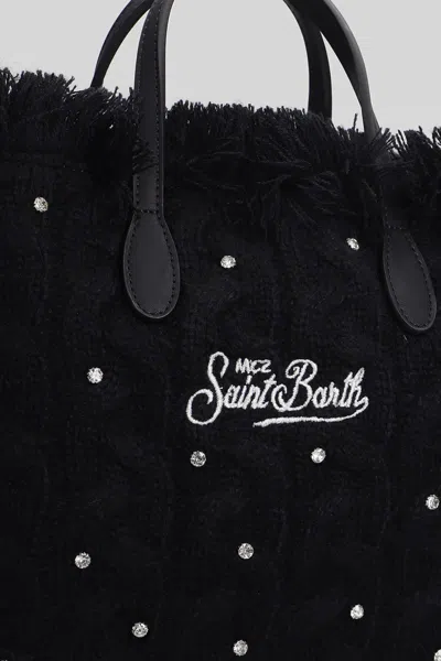 Mc2 Saint Barth Colette Fringed Embellished Tote Bag In Black