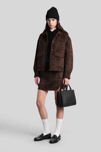 Mc2 Saint Barth Eira Double Skirt In Animalier Wool In Multi