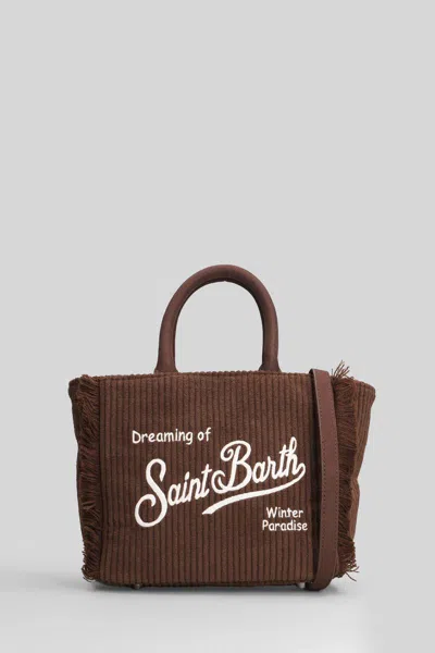 Mc2 Saint Barth Vanity Mini Corduroy Tote In Brown