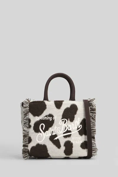 Mc2 Saint Barth Vanity Mini Felt Tote In Animal Print