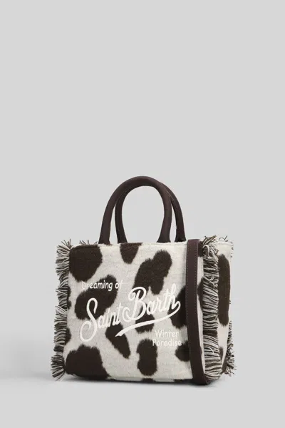 Mc2 Saint Barth Vanity Mini Felt Tote In Animal Print