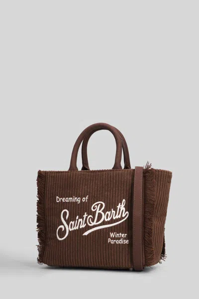 Mc2 Saint Barth Vanity Mini Corduroy Tote In Brown