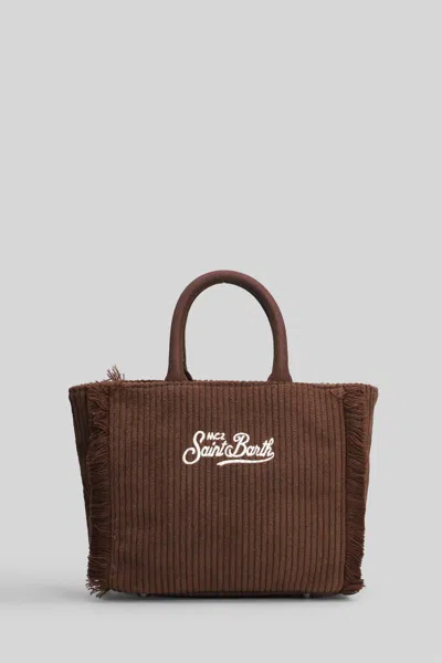 Mc2 Saint Barth Vanity Mini Corduroy Tote In Brown