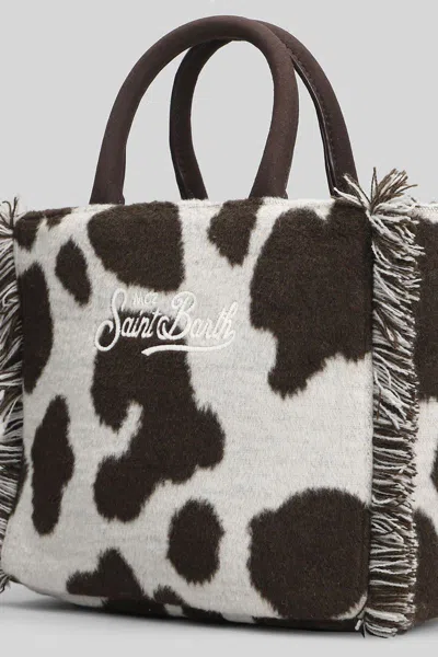 Mc2 Saint Barth Vanity Mini Felt Tote In Animal Print