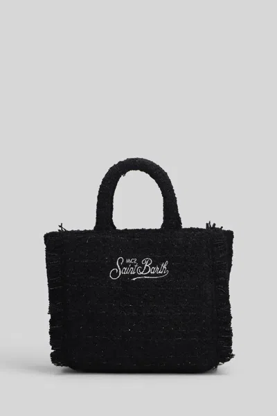 Mc2 Saint Barth Vanity Mini Tweed Tote In Black