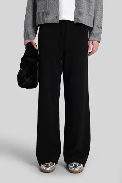 Mc2 Saint Barth Cambon Wool Pants In Black Wool In Black