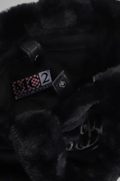 Mc2 Saint Barth Colette Soft Fur Tote In Black