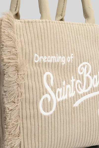 Mc2 Saint Barth Vanity Mini Corduroy Tote In Neutral