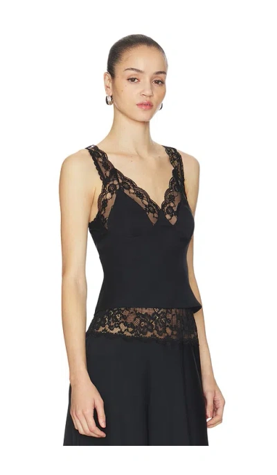 Frankies Bikinis Harper Satin Top In Black