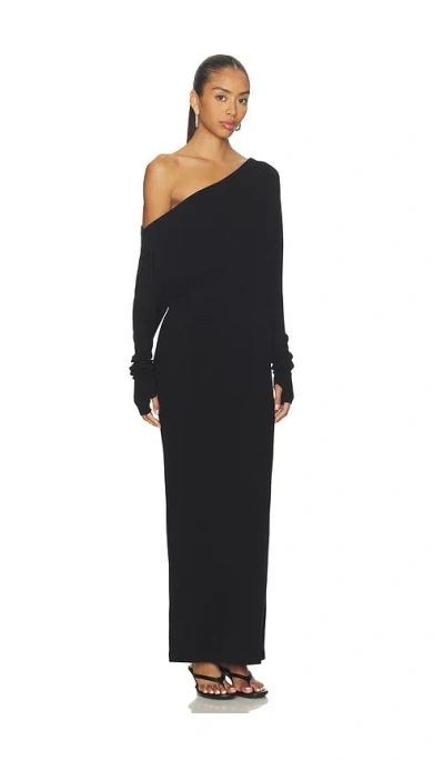Enza Costa Knit Slouch Maxi Dress In Black