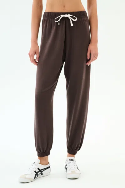 Splits59 Andie Oversized Fleece Sweatpant In Brown