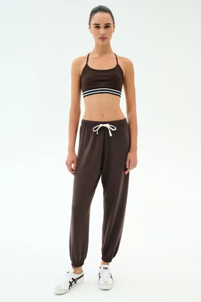 Splits59 Andie Oversized Fleece Sweatpant In Brown