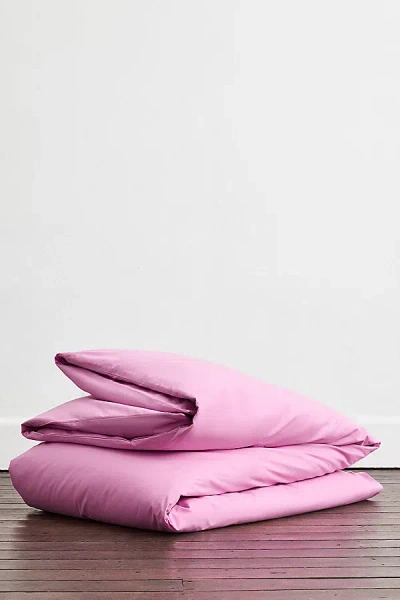 Bed Threads Organic Cotton Percale Duvet Cover In Bubblegum At Urban Outfitters In Pink