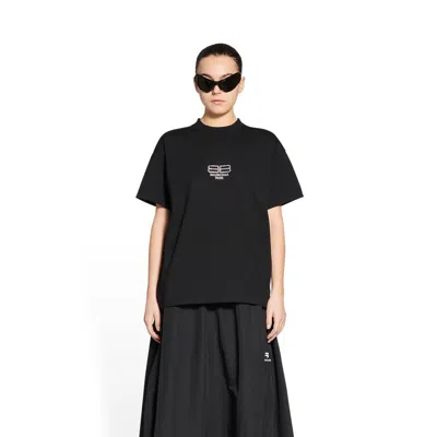 Balenciaga Women's Bb Paris Icon T-shirt Medium Fit In Black In Black