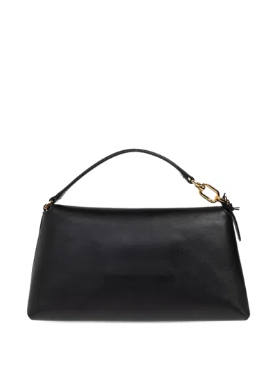 Furla Mini Sfera Turnlock Leather Tote Bag In Black