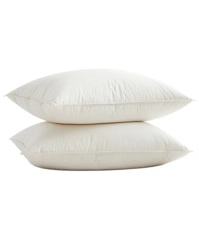 Unikome 300 Thread Count Set Of 2 Organic Cotton 50% Down Pillows In White