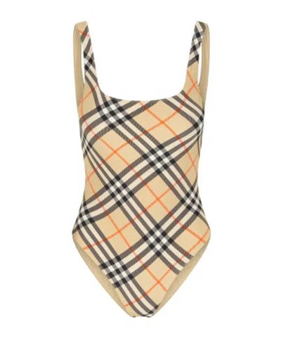 Burberry Check Printed One-piece Swimsuit In Multi