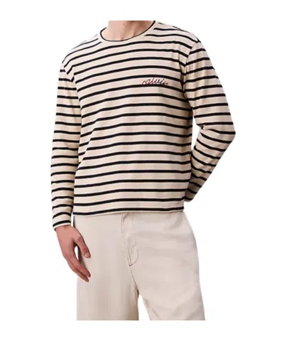 Calvin Klein Jeans Est.1978 Compact Rib Stripe Easy Tee In Neutral